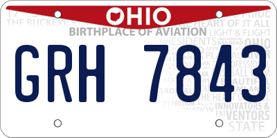 OH license plate GRH7843