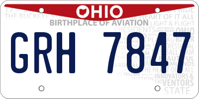 OH license plate GRH7847