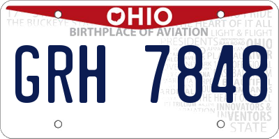 OH license plate GRH7848