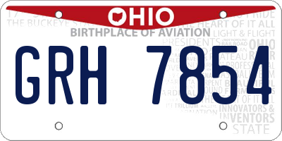 OH license plate GRH7854