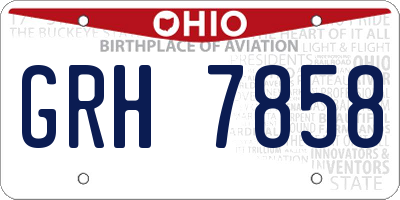 OH license plate GRH7858