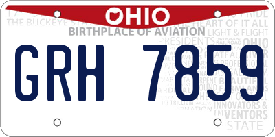 OH license plate GRH7859