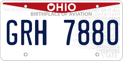 OH license plate GRH7880