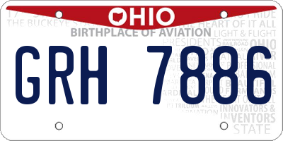 OH license plate GRH7886