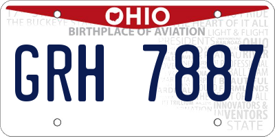 OH license plate GRH7887