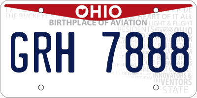 OH license plate GRH7888