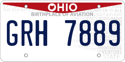 OH license plate GRH7889