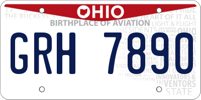 OH license plate GRH7890