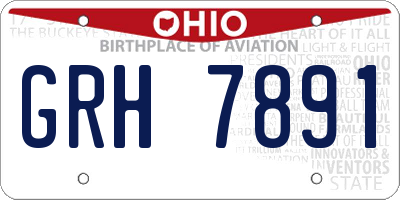OH license plate GRH7891
