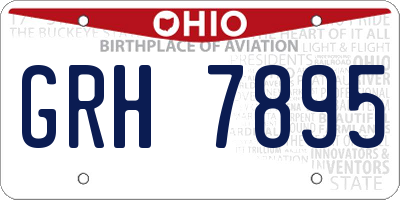 OH license plate GRH7895