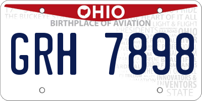 OH license plate GRH7898