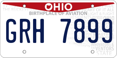 OH license plate GRH7899