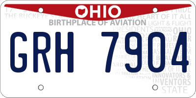OH license plate GRH7904