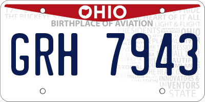 OH license plate GRH7943
