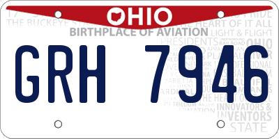 OH license plate GRH7946