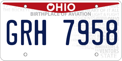 OH license plate GRH7958