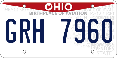 OH license plate GRH7960