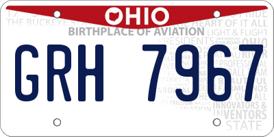 OH license plate GRH7967