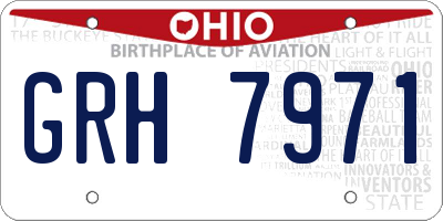 OH license plate GRH7971