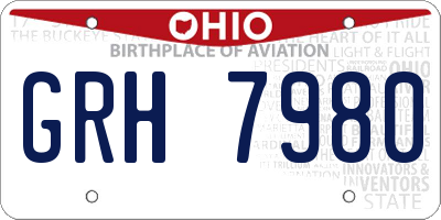 OH license plate GRH7980