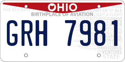 OH license plate GRH7981