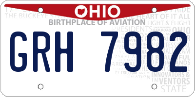 OH license plate GRH7982
