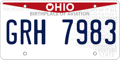 OH license plate GRH7983