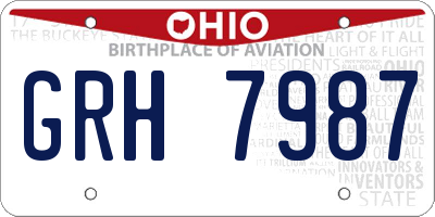 OH license plate GRH7987