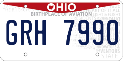 OH license plate GRH7990