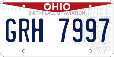 OH license plate GRH7997