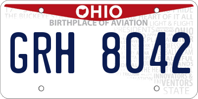 OH license plate GRH8042