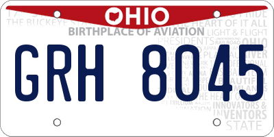 OH license plate GRH8045