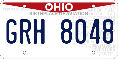 OH license plate GRH8048