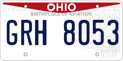 OH license plate GRH8053