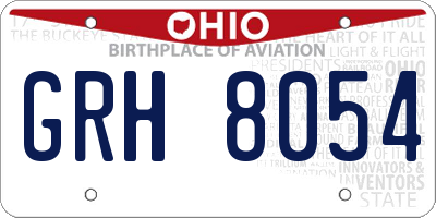 OH license plate GRH8054