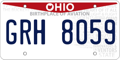 OH license plate GRH8059
