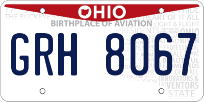 OH license plate GRH8067