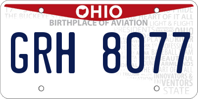 OH license plate GRH8077