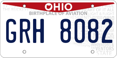 OH license plate GRH8082