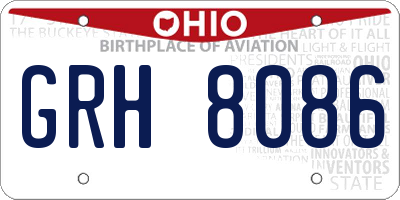 OH license plate GRH8086