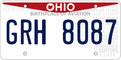 OH license plate GRH8087