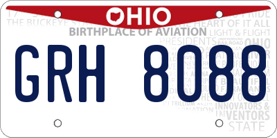 OH license plate GRH8088