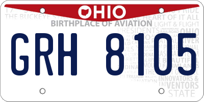 OH license plate GRH8105