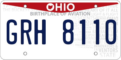 OH license plate GRH8110