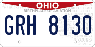 OH license plate GRH8130