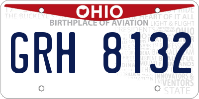 OH license plate GRH8132
