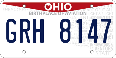 OH license plate GRH8147