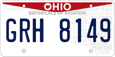 OH license plate GRH8149