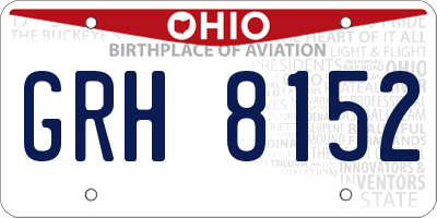 OH license plate GRH8152
