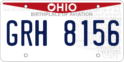 OH license plate GRH8156